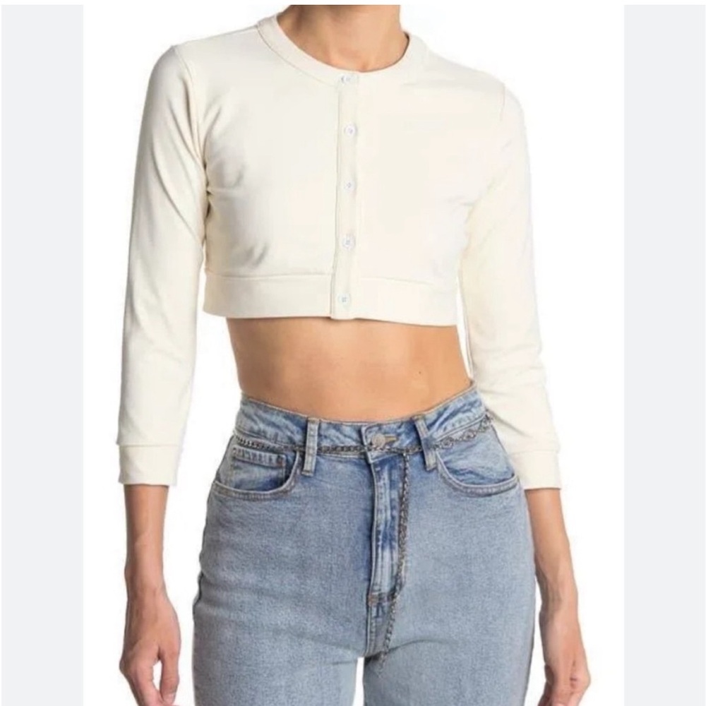Weworewhat cropped cream jacket